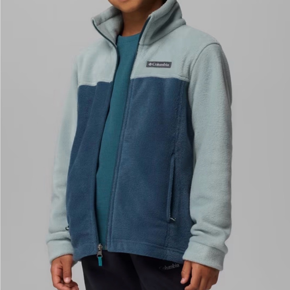 Columbia Boys Steens Mountain II Fleece Jacket Full Zip Light Blue L